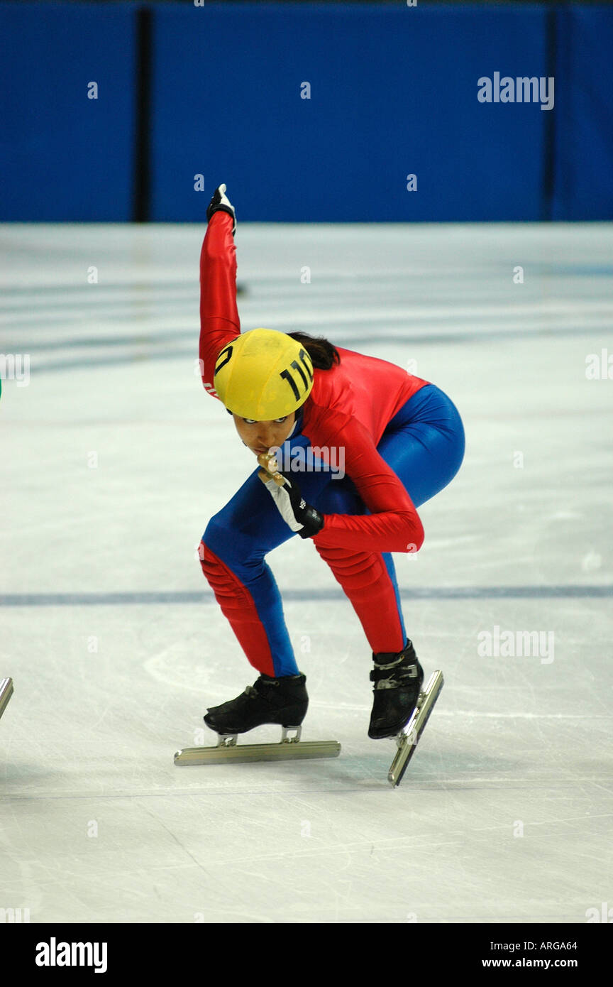 SPEED SKATING AT THE NOTTINGHAM ICE ARENA OPEN COMPETION INCLUDING SOME