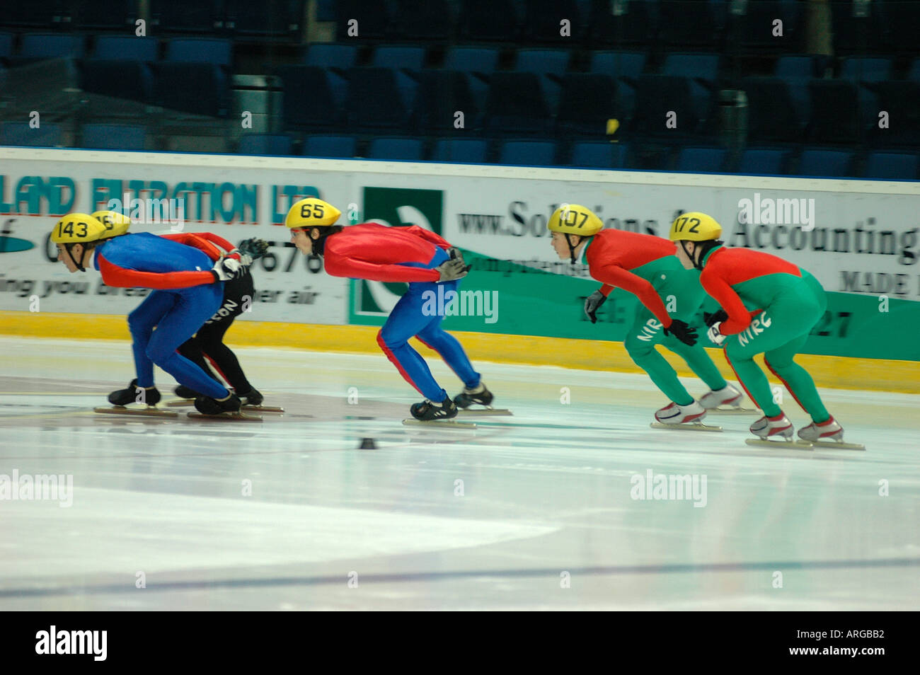 SPEED SKATING AT THE NOTTINGHAM ICE ARENA OPEN COMPETION INCLUDING SOME