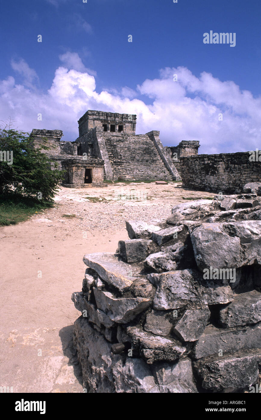 The Famous Tulum Ruins and Landmark of Mexico Stock Photo