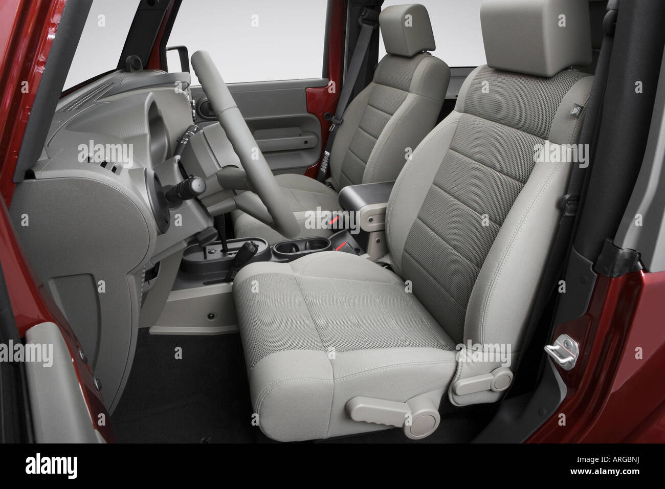 2007 Jeep Wrangler Sahara in Red - Front seats Stock Photo - Alamy
