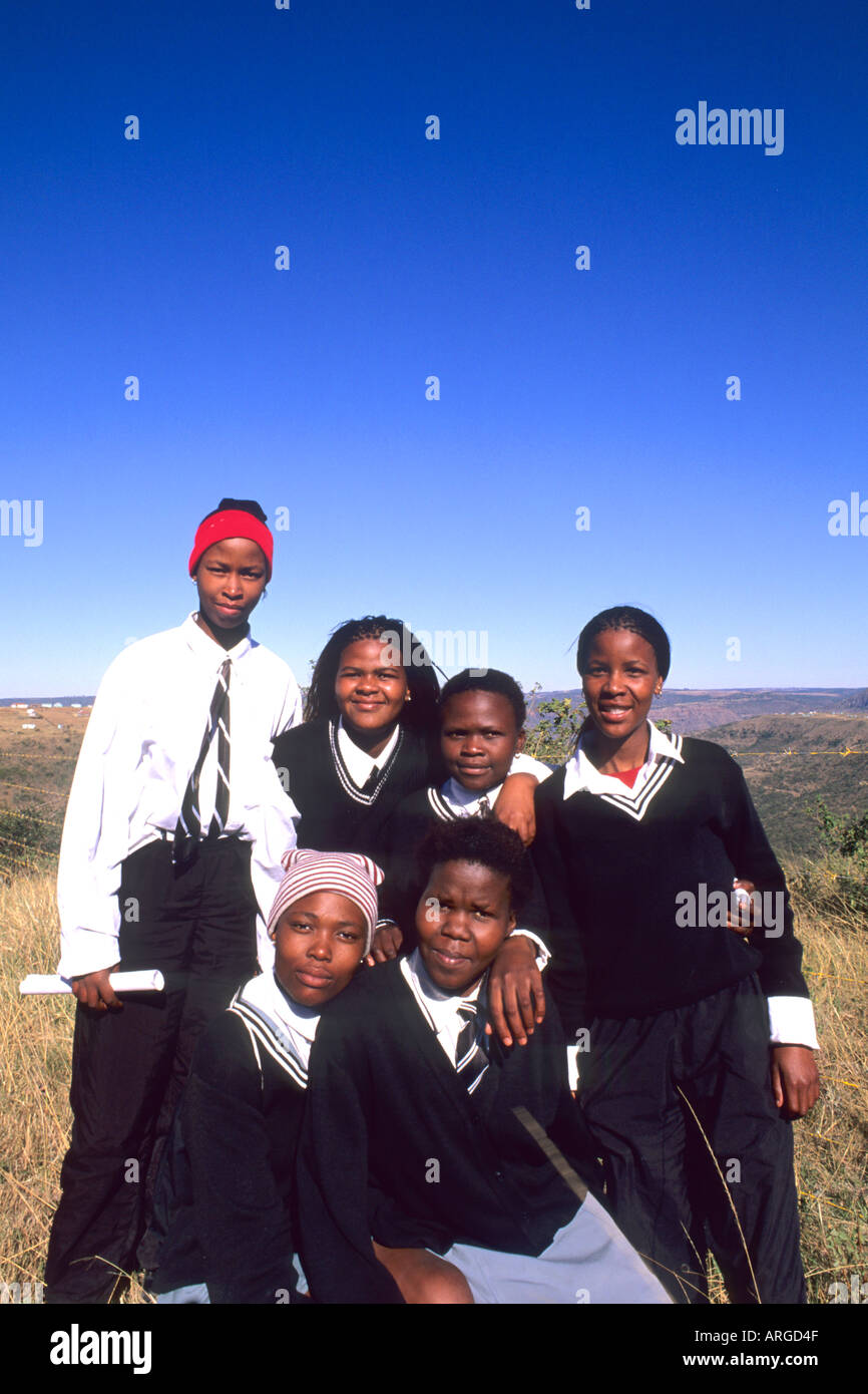 Portrait of Xhosa School Children on the Garden Route in South Africa