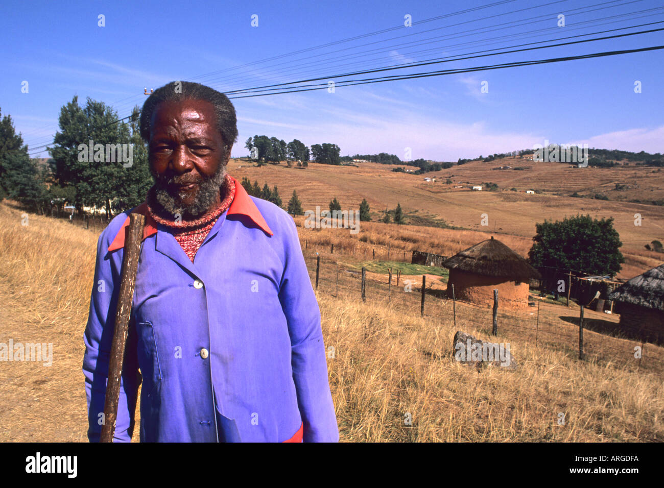 Colorful Native Man Near Mbabane the Capitol of Swaziland Stock Photo