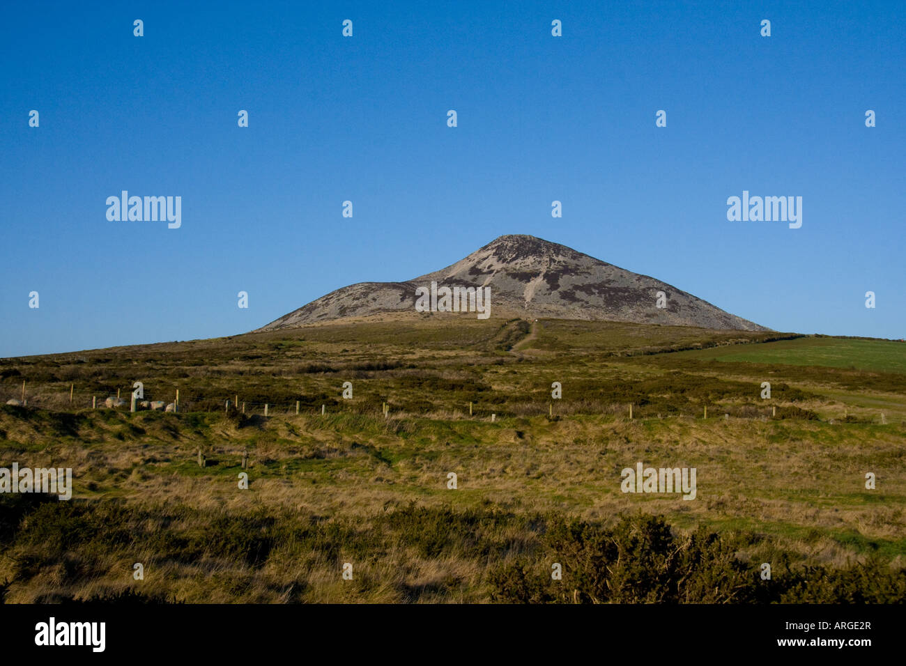 Blue sky over the Sugarloaf mountain in Co Wicklow, Ireland Stock Photo