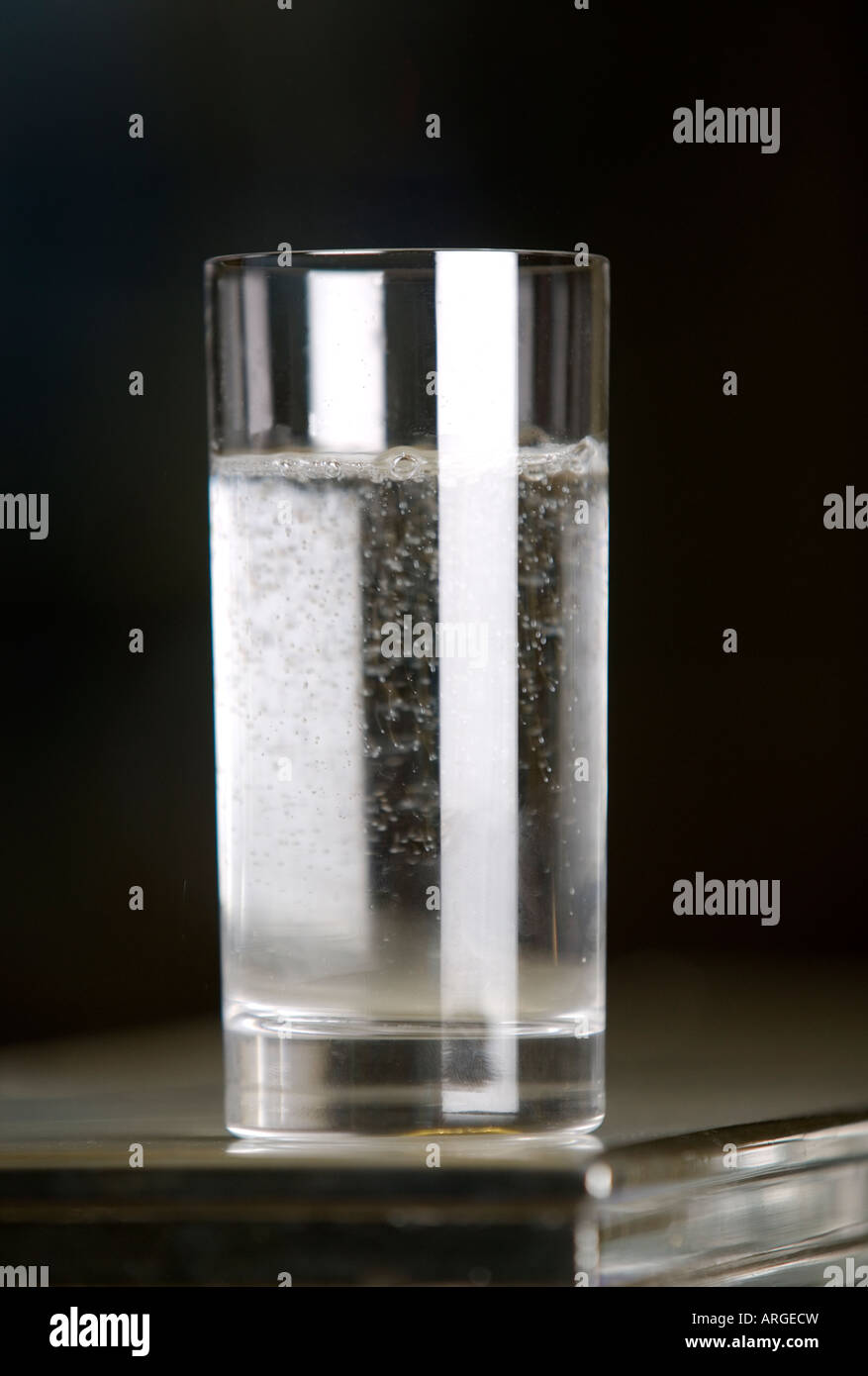 Glass of sparkling mineral water Stock Photo