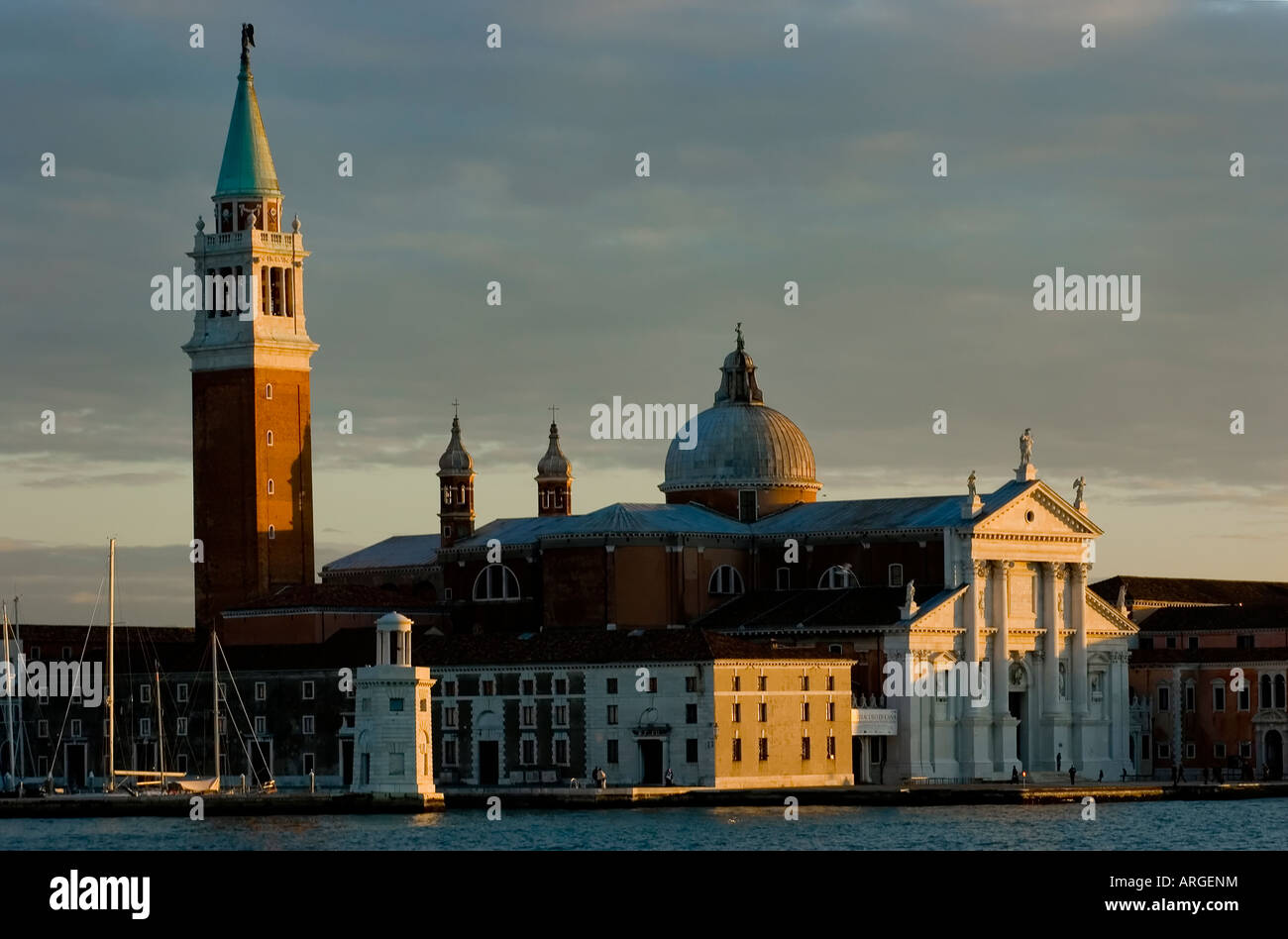 View of San Giorgio Maggiore island and church at the sunset Stock ...