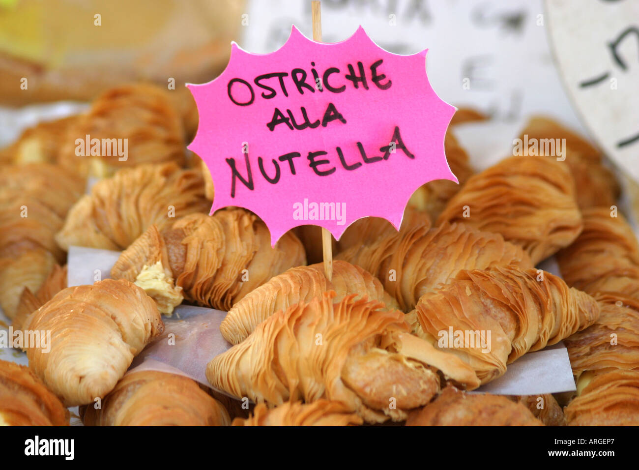 Pastry display in NORCIA gourmet capital of Umbria Stock Photo