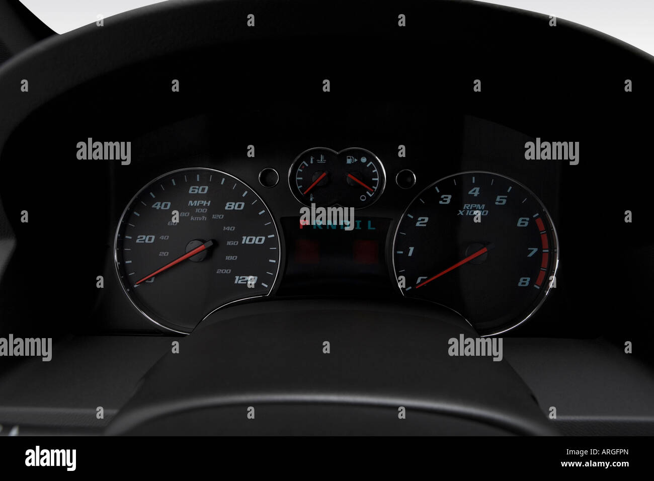 2007 Chevrolet Equinox LT in Red Speedometer/tachometer Stock Photo