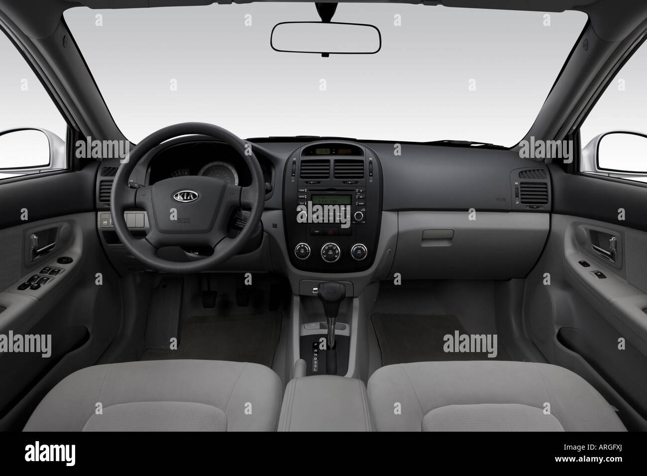2007 Kia Spectra EX in Silver Dashboard, center console, gear shifter