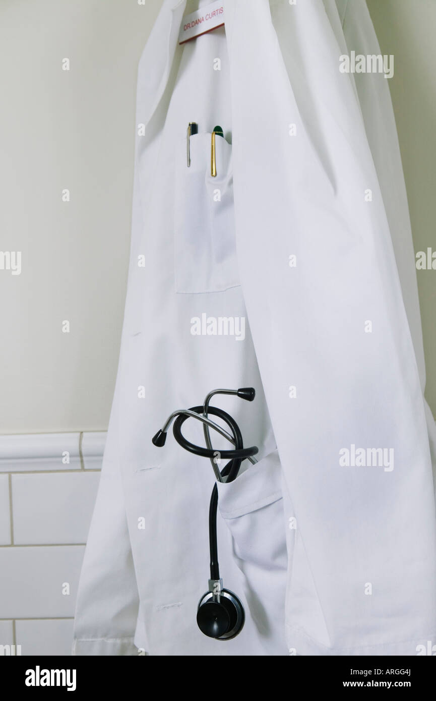Lab coat and stethoscope hanging hires stock photography and images