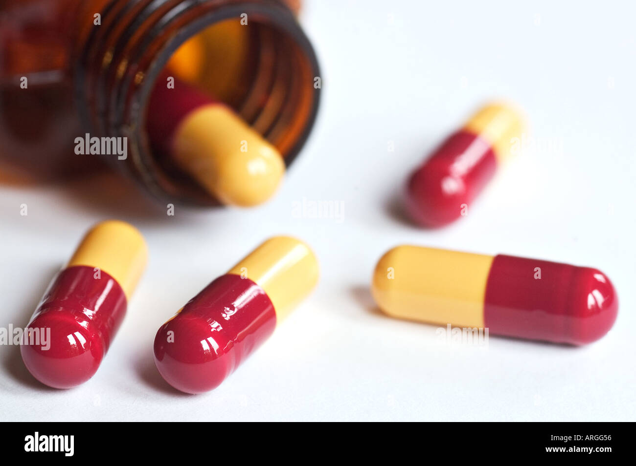 Spilled capsules Stock Photo