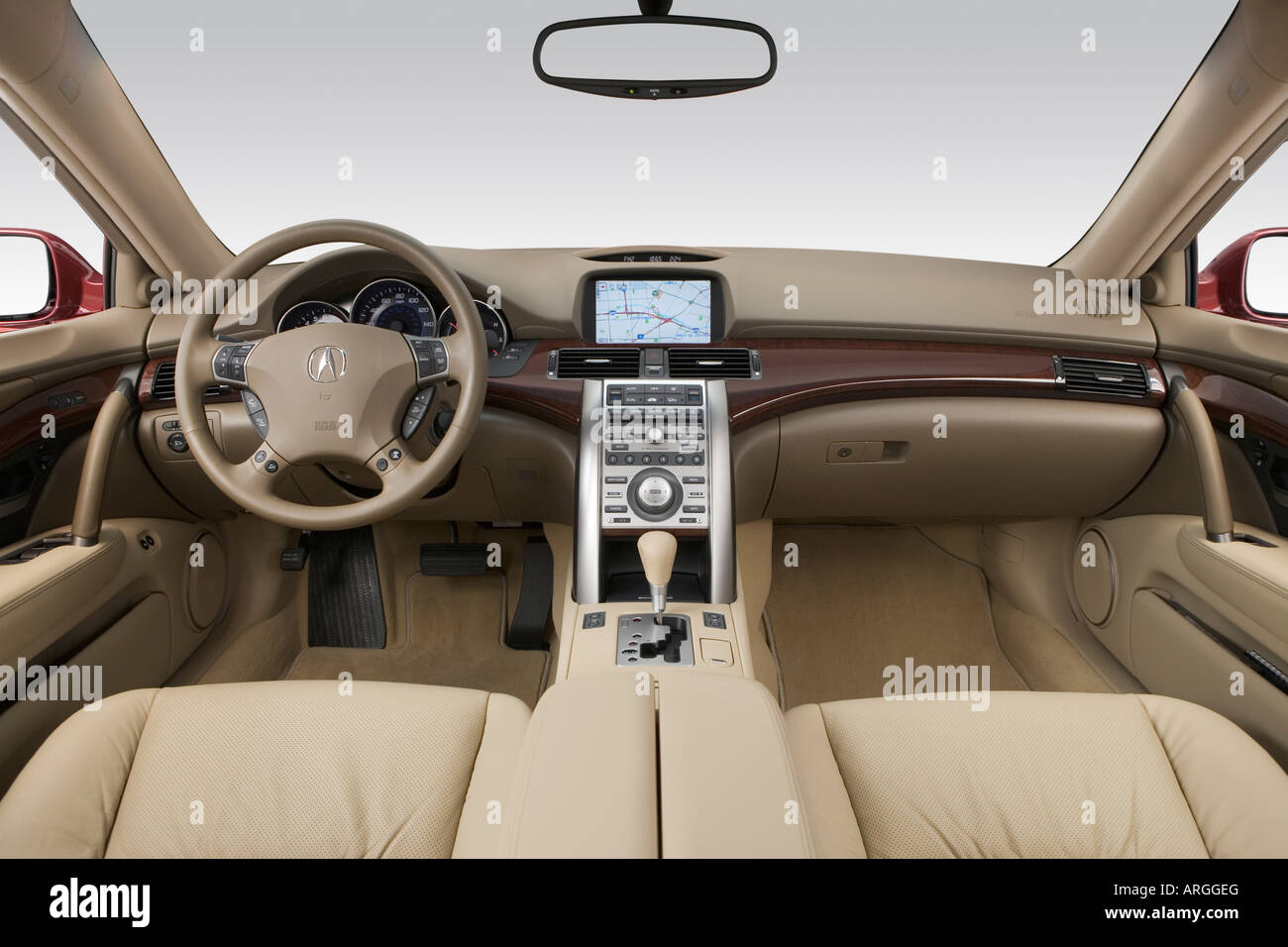 2007 Acura RL in Red - Dashboard, center console, gear shifter