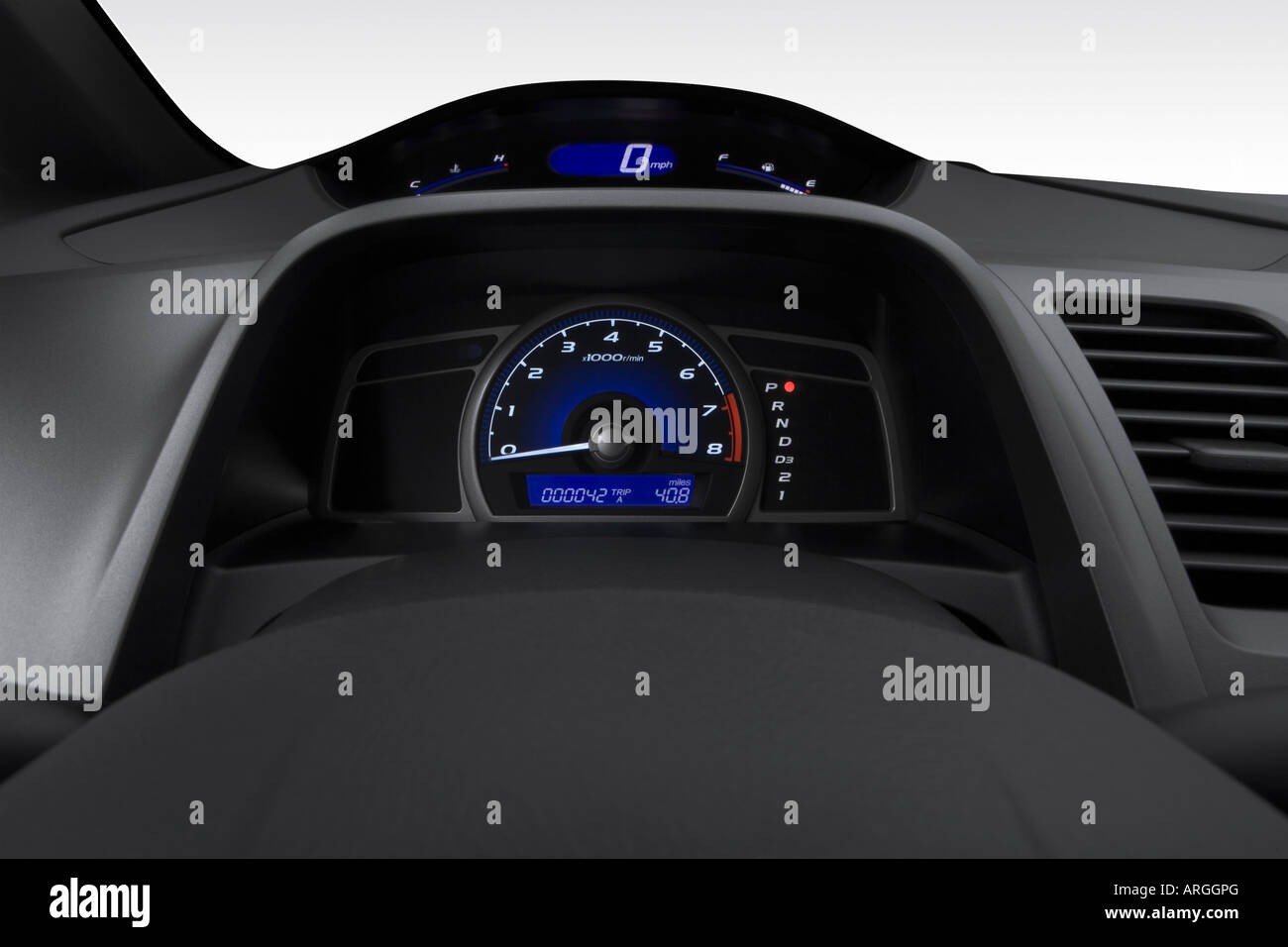 2007 Honda Civic LX in Blue Speedometer/tachometer Stock Photo Alamy