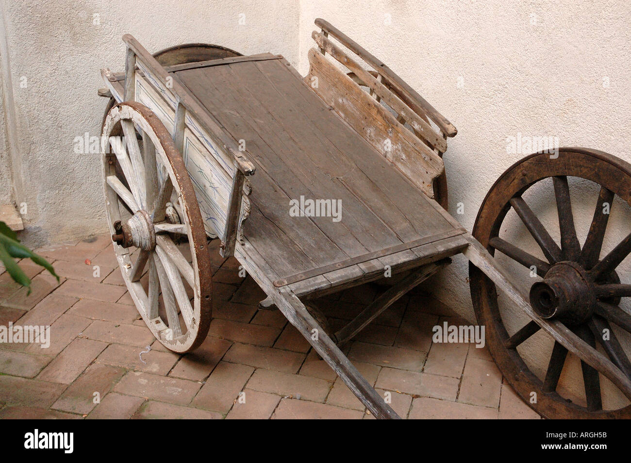 Olive cart in Warehouse in Ligurian Town in Italy Stock Photo Alamy