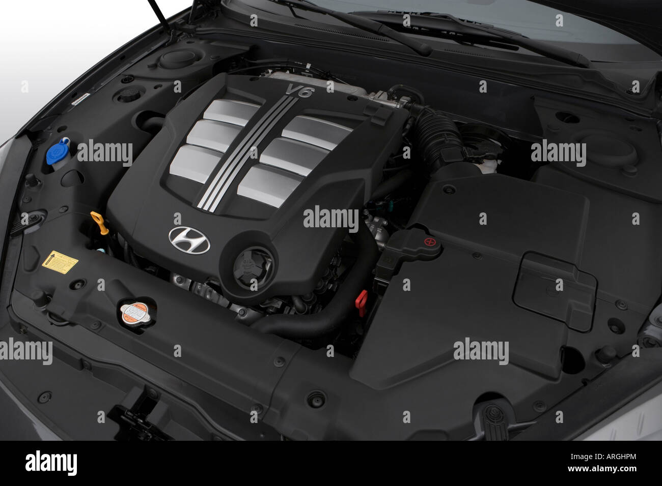 2007 Hyundai Tiburon GT in Gray - Engine Stock Photo