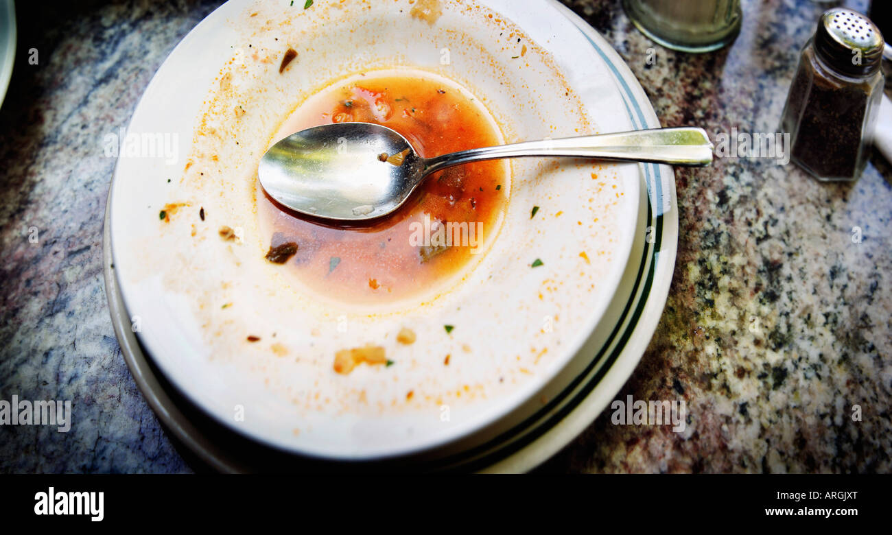 Empty Bowl of Soup Stock Photo Alamy