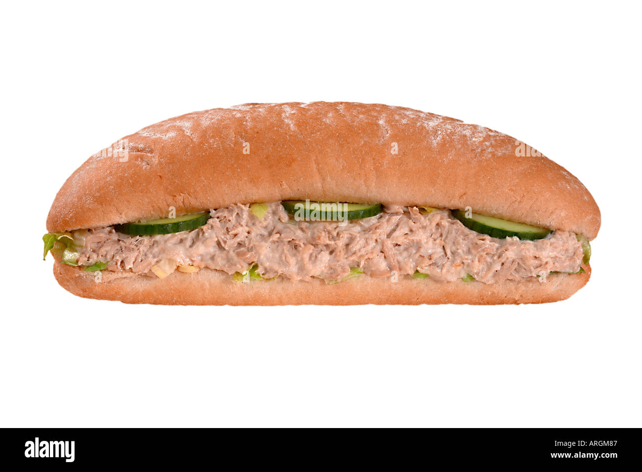 TUNA FISH AND CUCUMBER SANDWICH IN BREAD ROLL Stock Photo Alamy