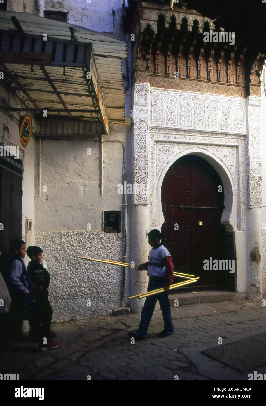 Street Life Fes el Bali the Old Medina  Fez Fès-Boulemane Northern Morocco Moroccan North Africa Stock Photo