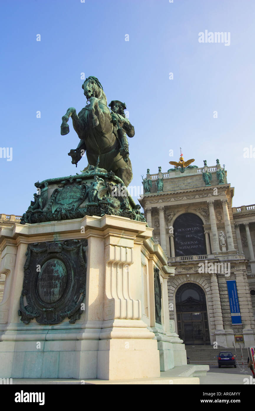 Prince Eugene Statue in Front of National Library at the Hofburg Complex Vienna Austria Stock Photo