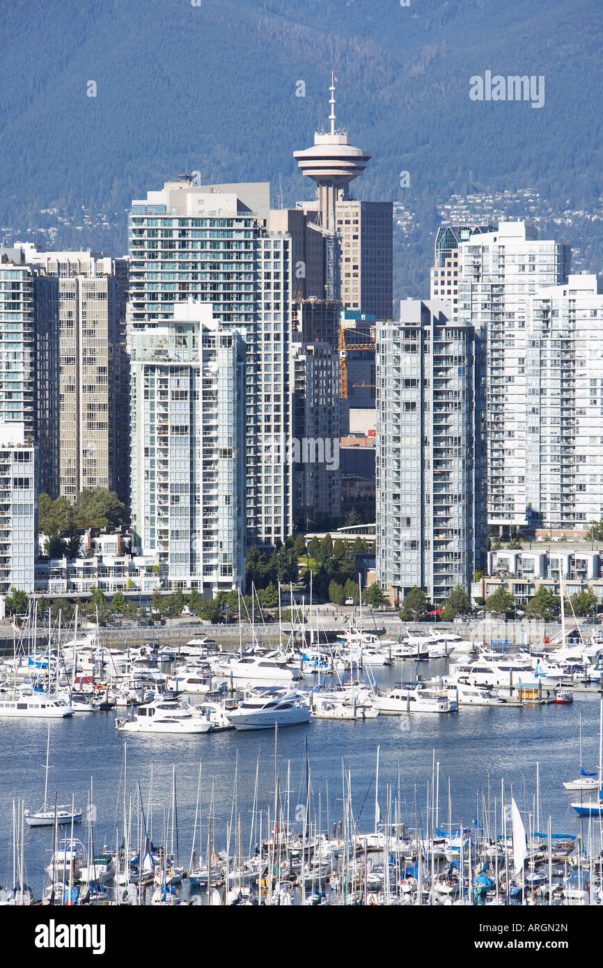 Vancouver canada skyline aerial over hi-res stock photography and ...