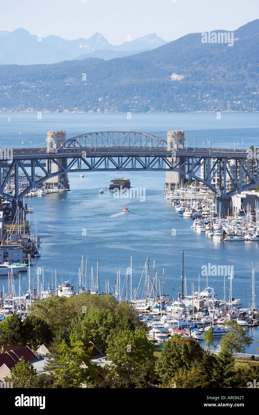 Burrard Street Bridge and False Creek, Vancouver, British Columbia, Canada Stock Photo