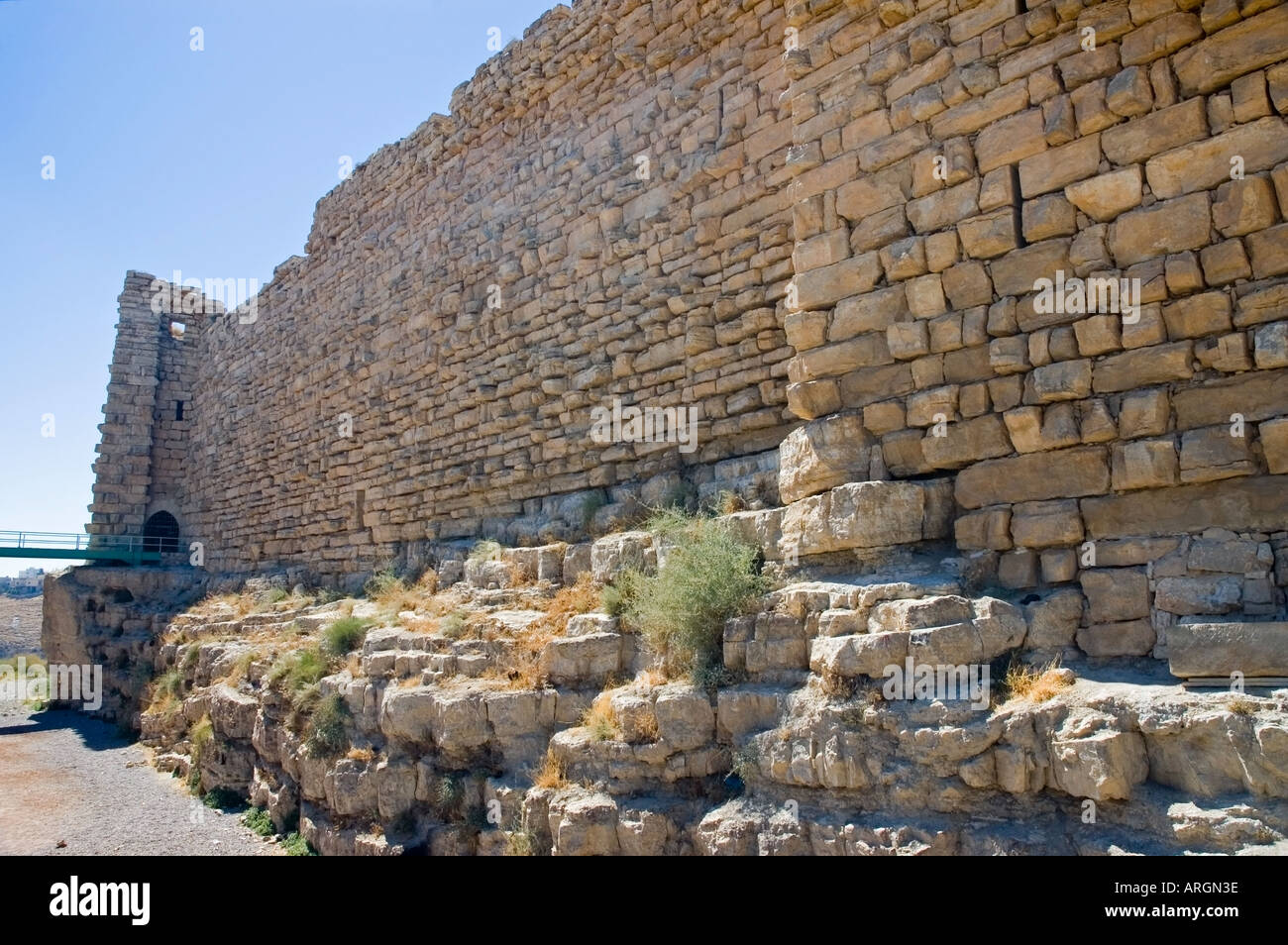 Stone walls, Karak, Kerak, Crusader castle, redoubt, Hashemite Kingdom of Jordan, Middle East. DSC 5242 Stock Photo