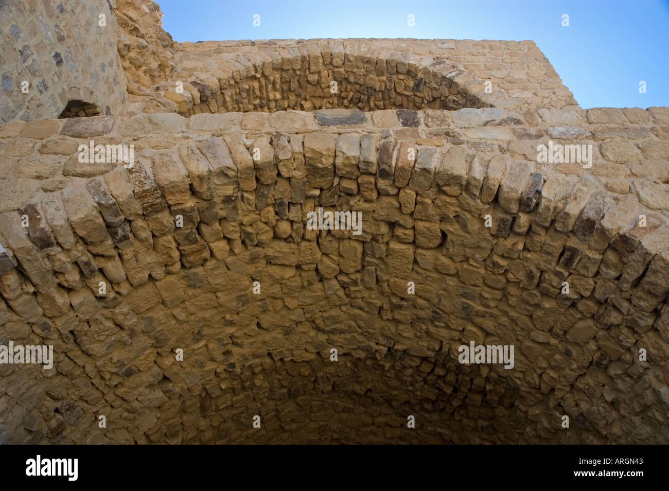 Stone arch, Karak, Kerak, Crusader castle, redoubt, Hashemite Kingdom of Jordan, Middle East. DSC 5242 Stock Photo