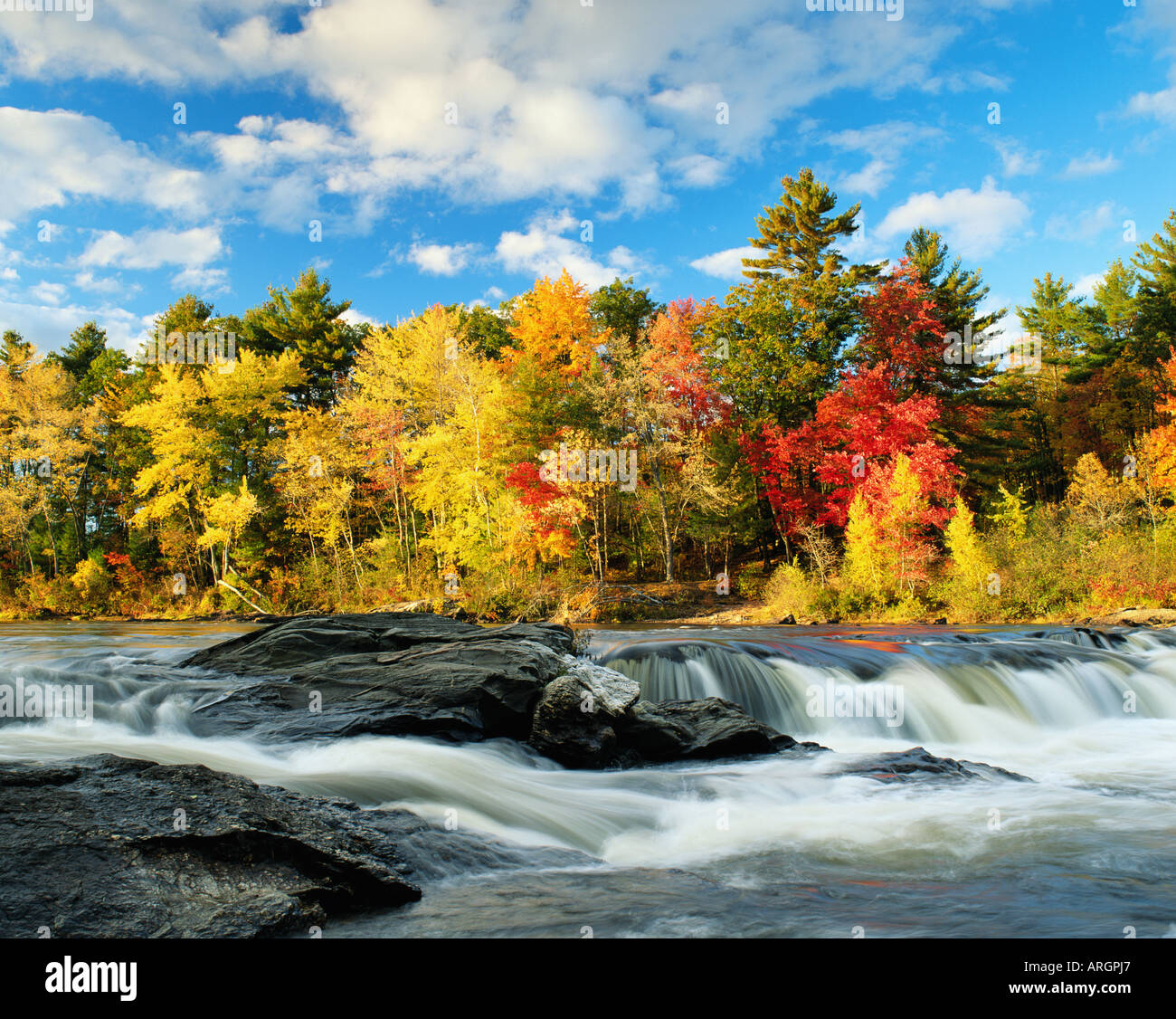 USA MAINE STEEP FALLS THE SACO RIVER Stock Photo Alamy