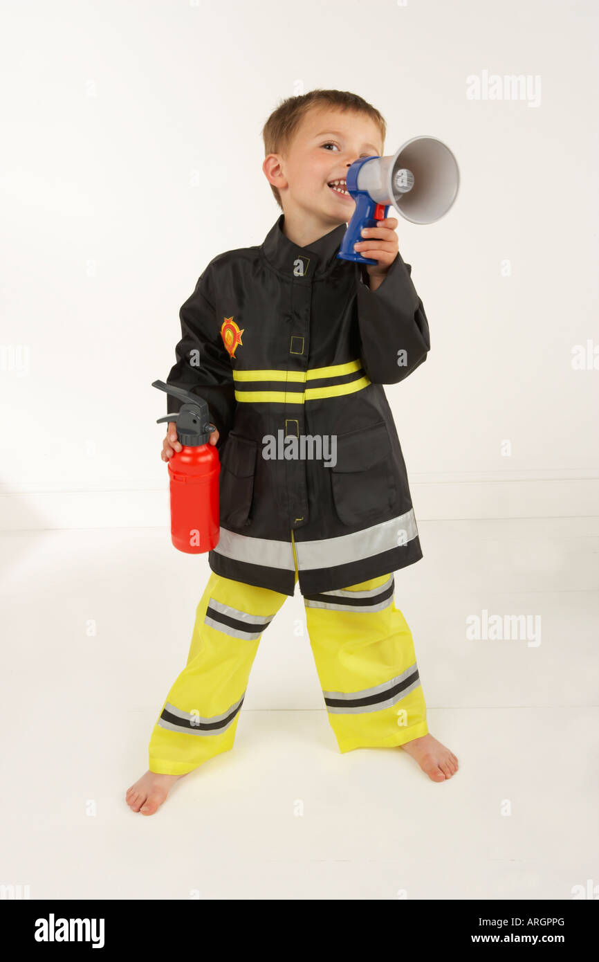 Child fireman dressing up hi-res stock photography and images - Alamy