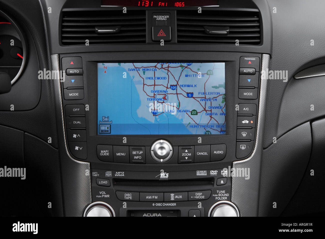 07 Acura Tl Type S In Silver Nav Unit Head On Stock Photo Alamy