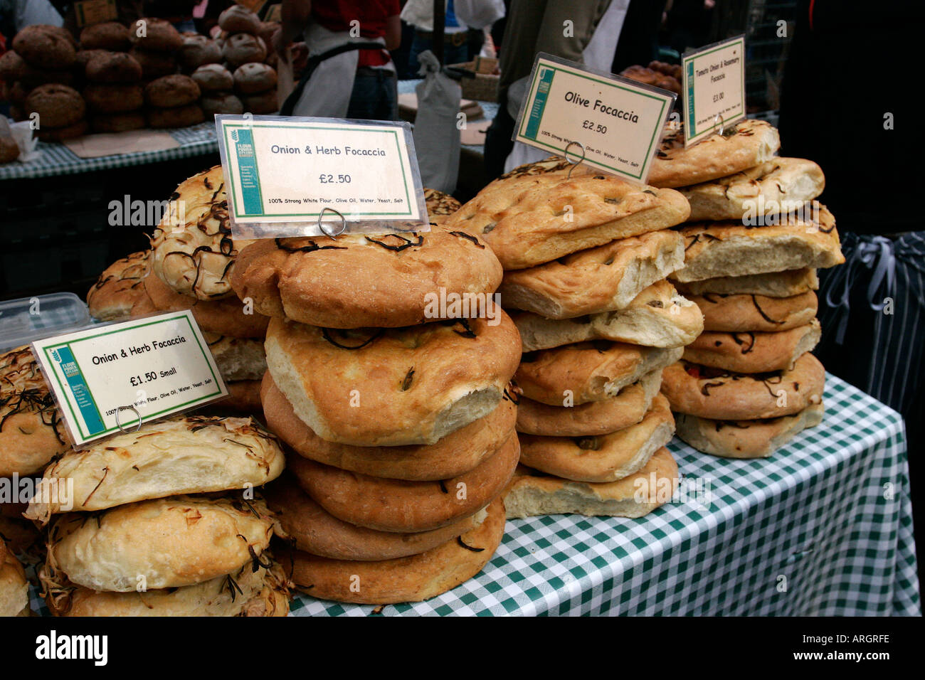 bread for sale at Borough market  Southwark London Uk Stock Photo