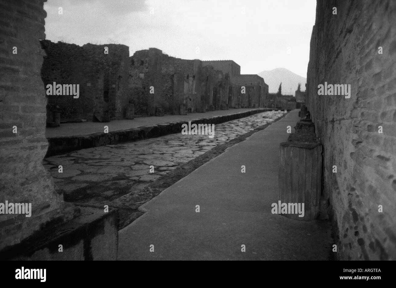 Panoramic View of Pompeii Ruins Pompei Scavi Naples Napoli Campania Southern Italy Italian Peninsula Italia Europe Stock Photo