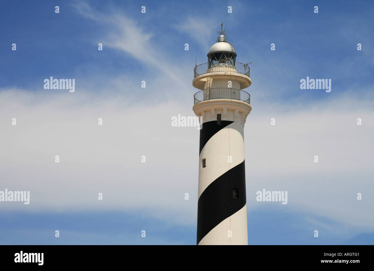 Lighthouse at Cap De Favaritx, Menorca, Balearic Isles, Spain Stock Photo