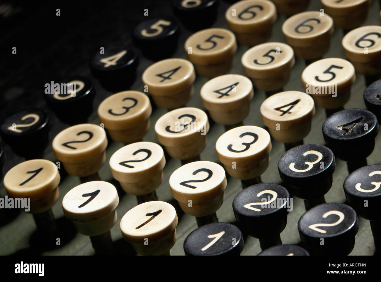 Keys of a Vintage Mechanical Adding Machine Stock Photo - Alamy