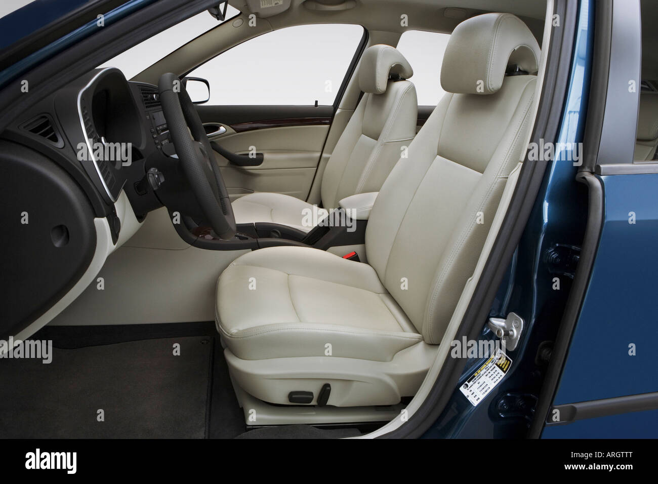 2007 Saab 9-3 2.0T Sport Combi in Blue - Front seats Stock Photo