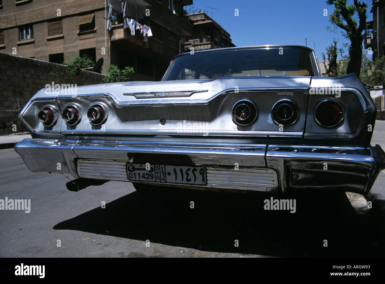 old american car in damascus, syria Stock Photo Alamy