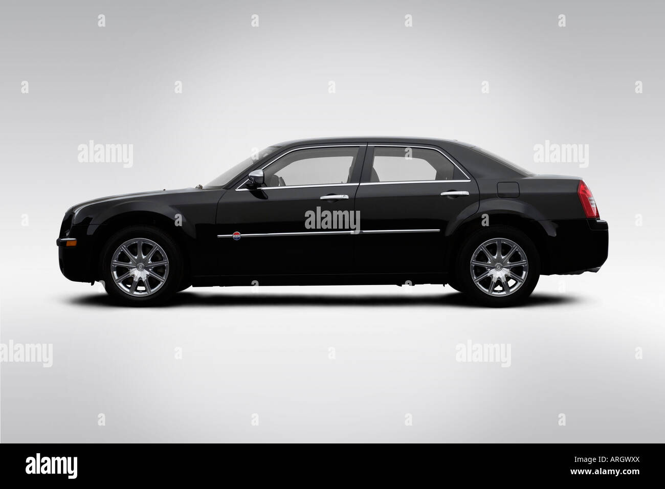 2007 Chrysler 300C Heritage in Black Drivers Side Profile Stock Photo