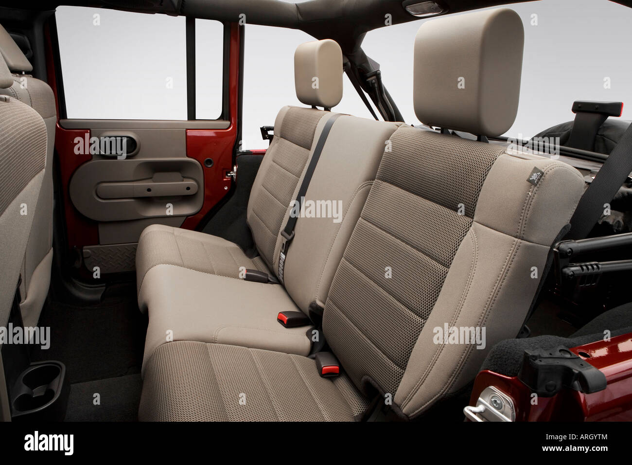 2007 Jeep Wrangler Unlimited Sahara in Red - Rear seats Stock Photo - Alamy