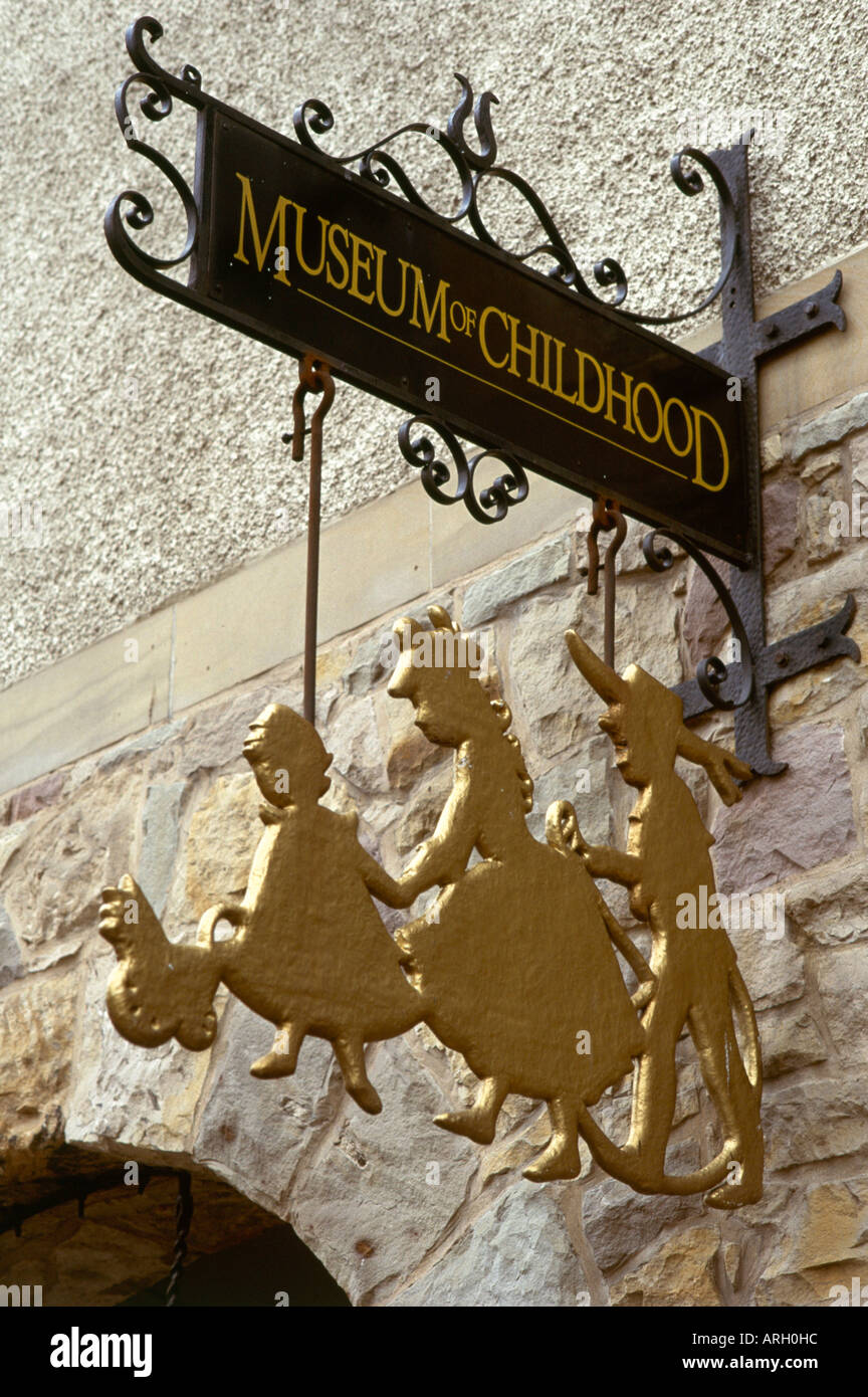 Sign above the entrance to Edinburgh s Museum of Childhood Stock Photo