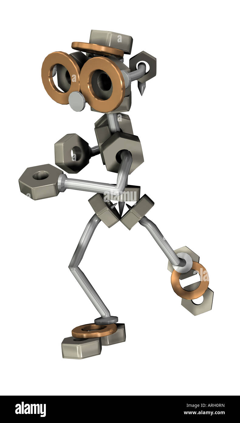 screws man mascot and symbol for mechanics and technology Stock Photo -  Alamy