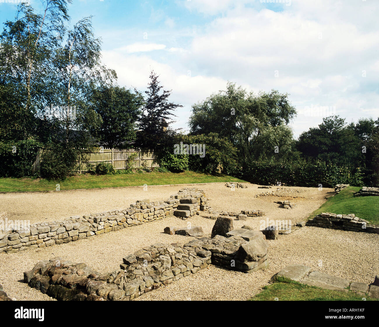 Remains of baths at Ribchester Roman Fort Stock Photo - Alamy