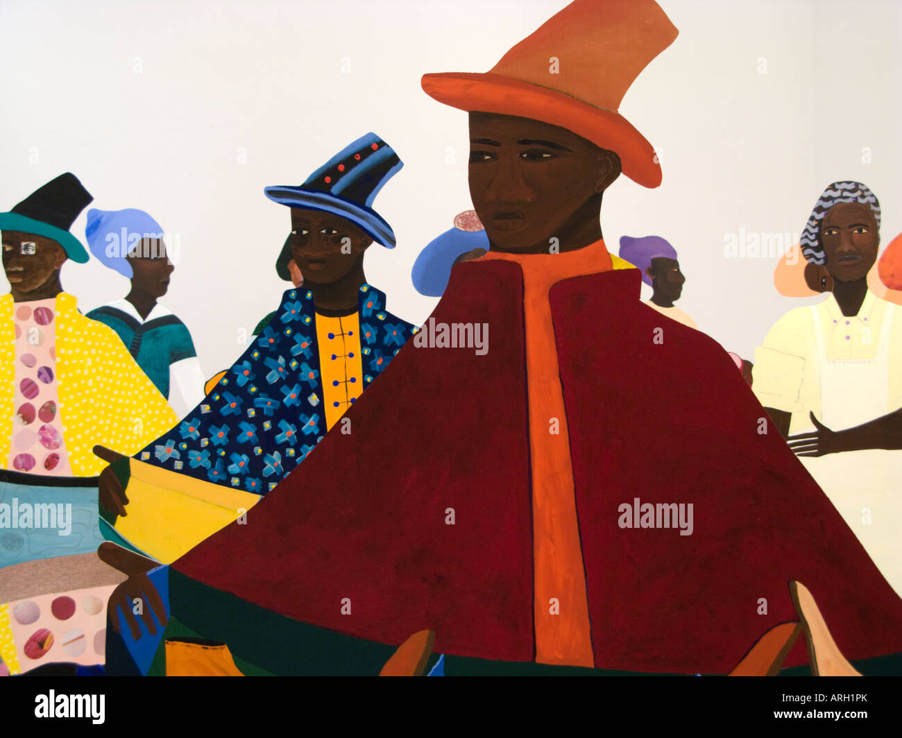 Talking on Corners Speaking in Tongues an exhibition of work by the political painter from Zanzibar Lubaina Himid Stock Photo