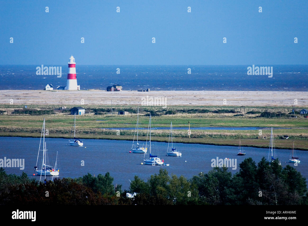 Orford Ness Spit And Lighthouse In Suffolk East Anglia England Uk 