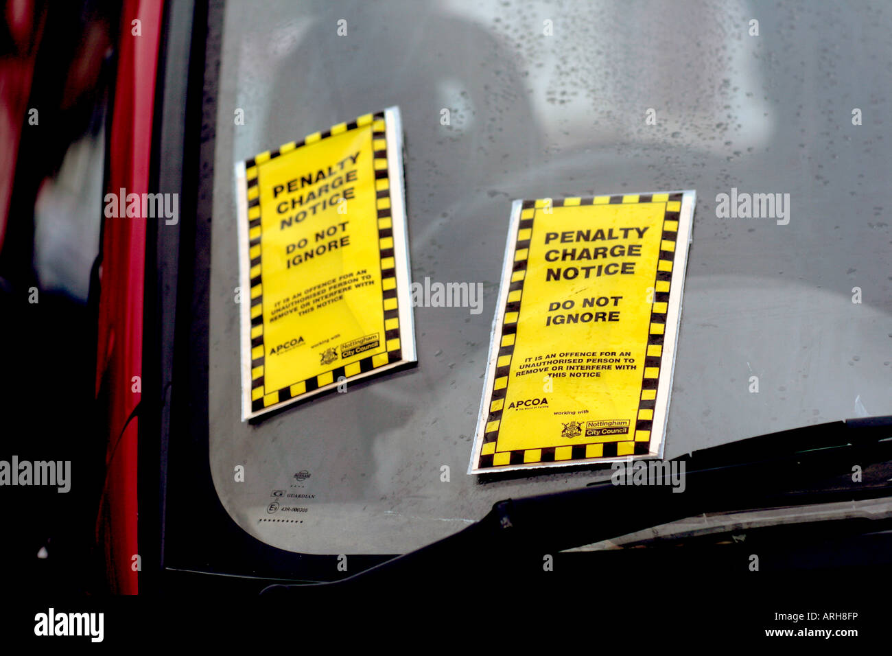 Yellow nottingham parking ticket fine penalty charge notice hires