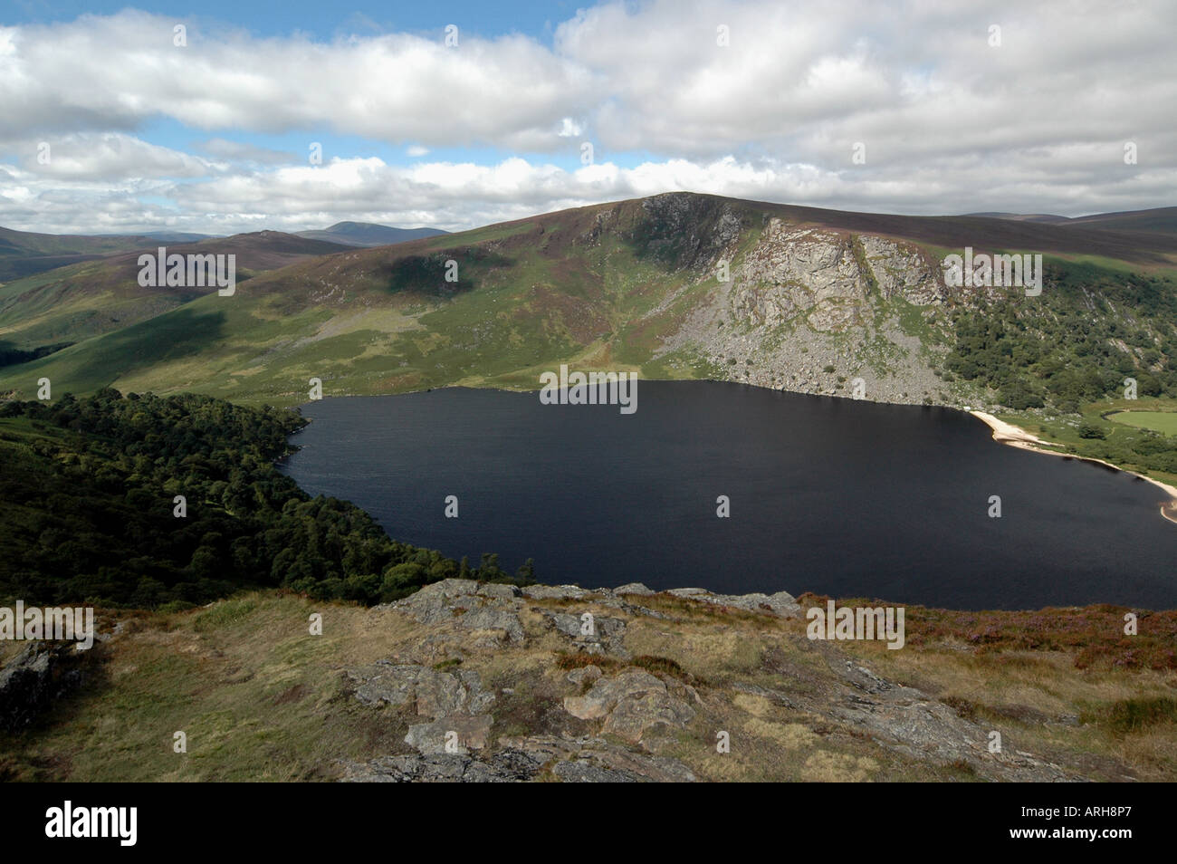 A general view of Lough Tay pictured in Wicklow in the Republic of Ireland. Stock Photo