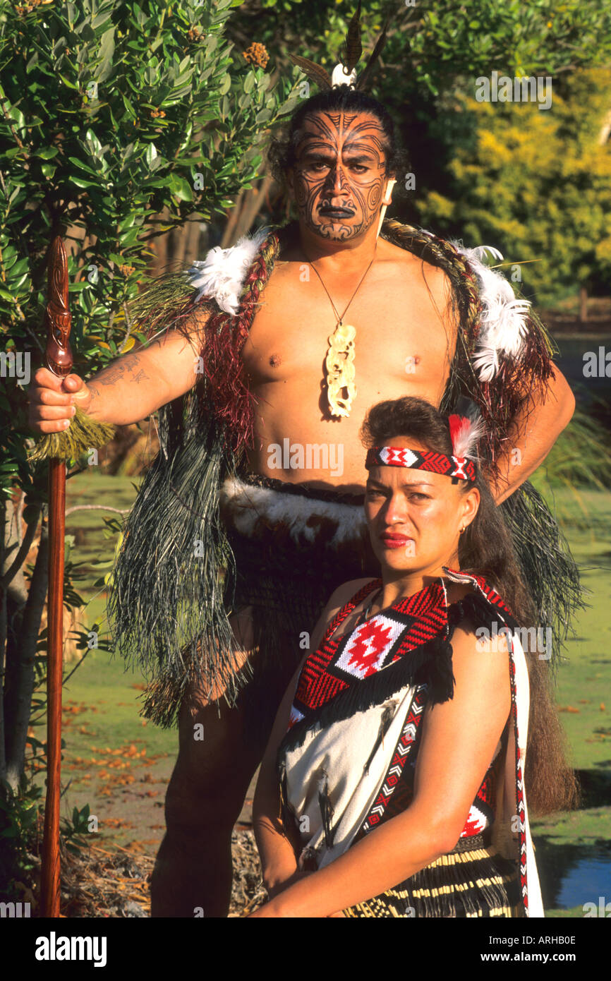 Maori Tribal Culture in Rotorua New Zealand Stock Photo