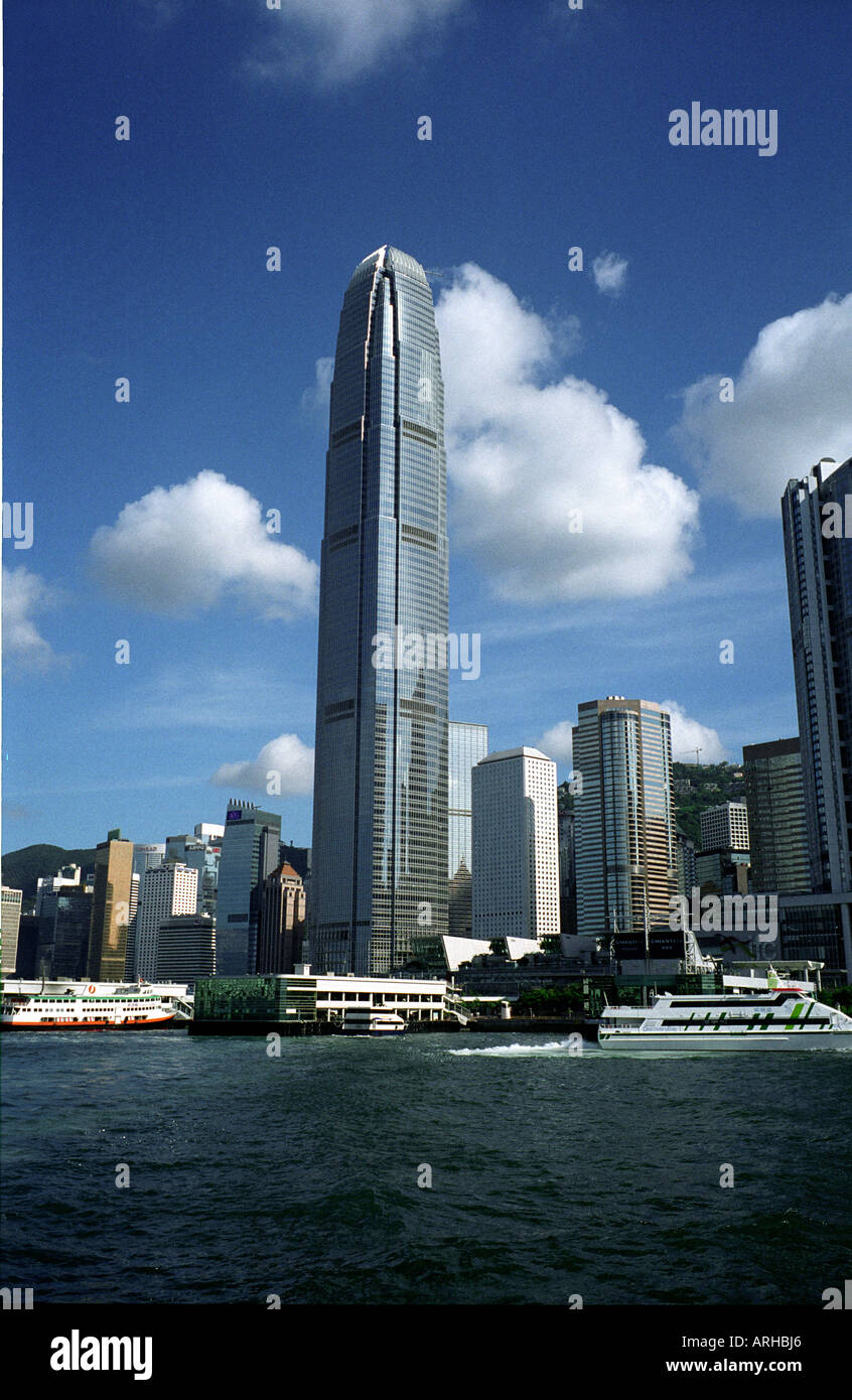 HONG KONG THE HK EXHIBITION CENTRE AND IFC2 TOWER Stock Photo