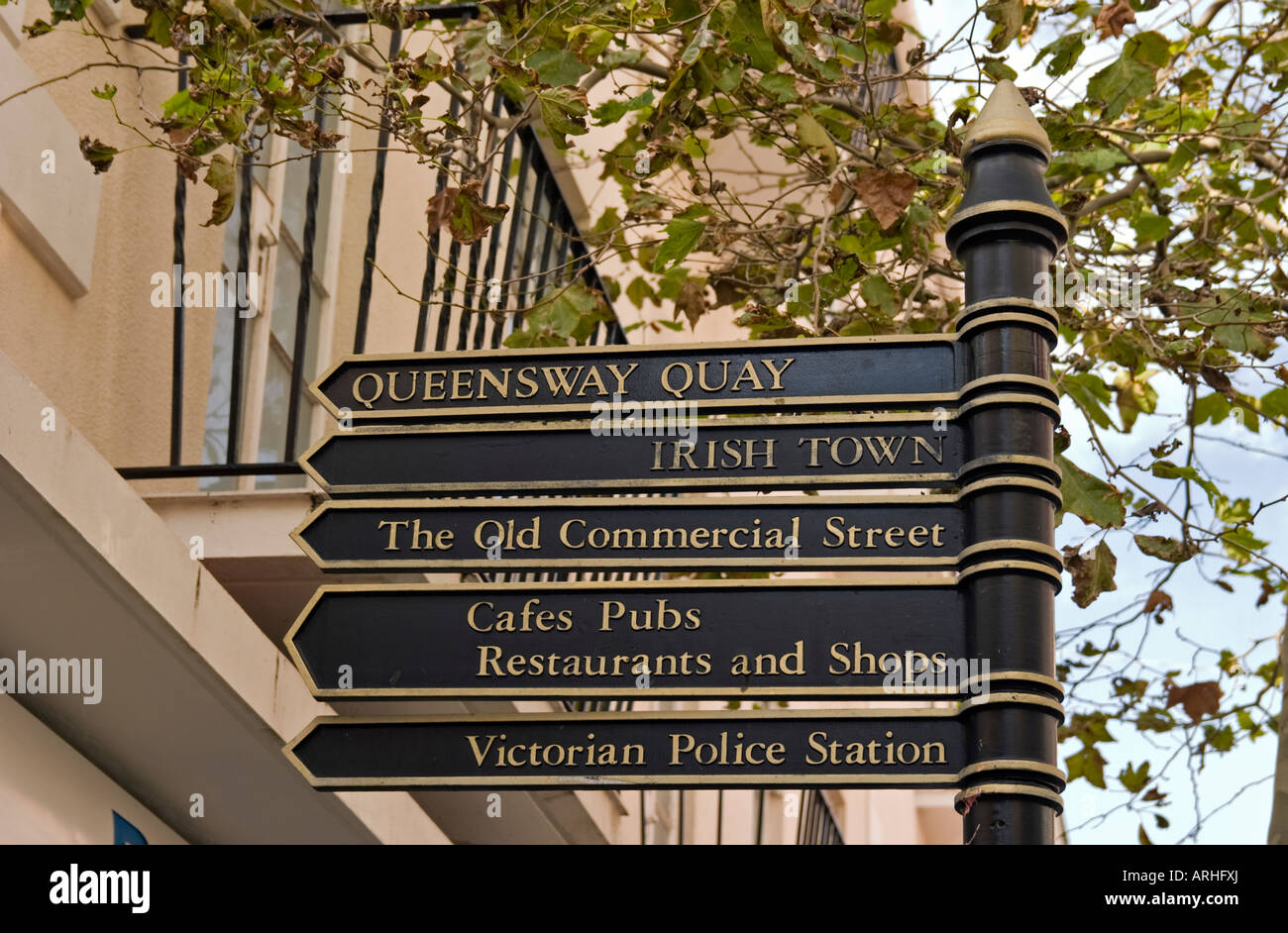 Directions Sign In Gibraltar Stock Photo Alamy