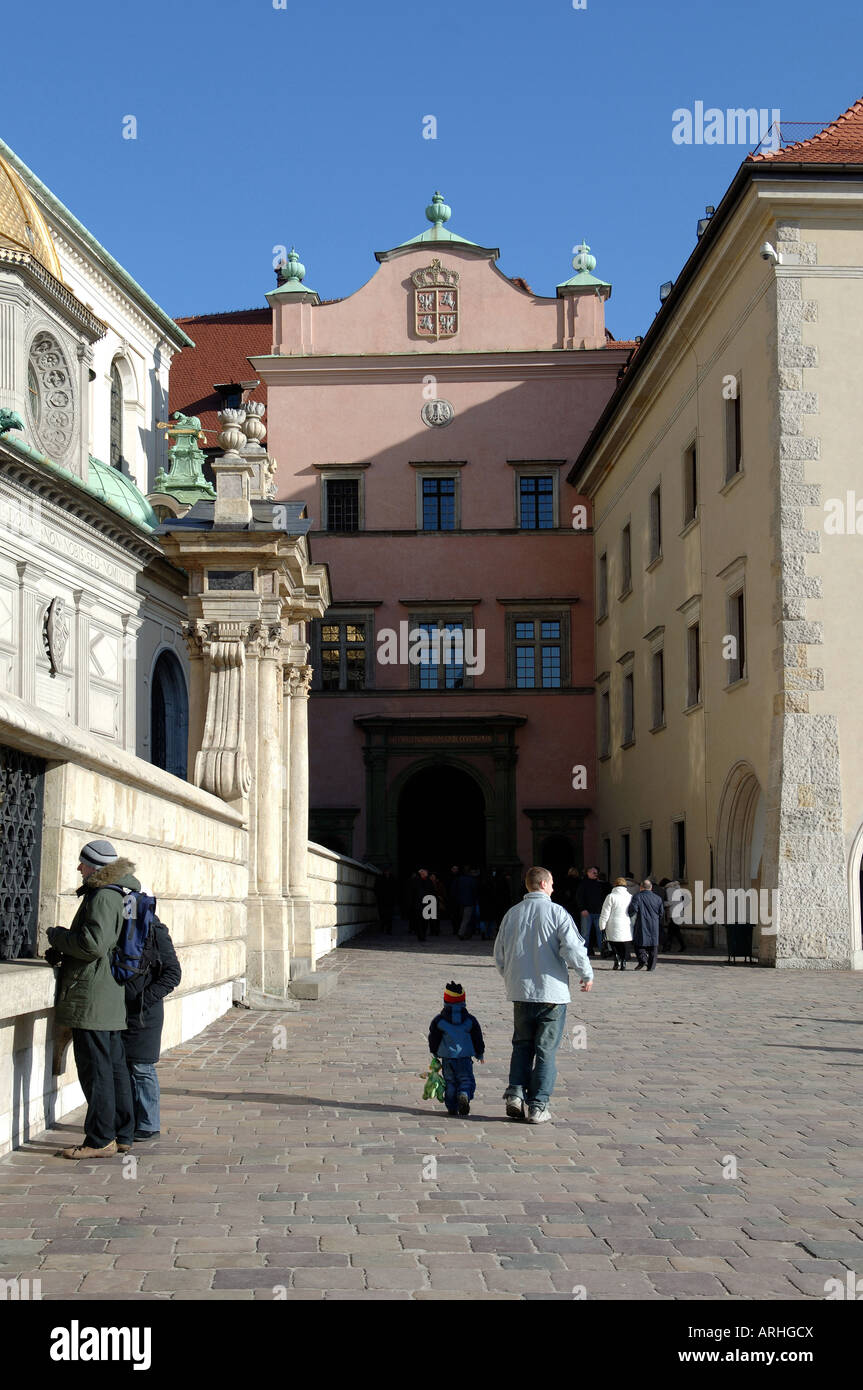Wawel Hill castle entrance Stock Photo