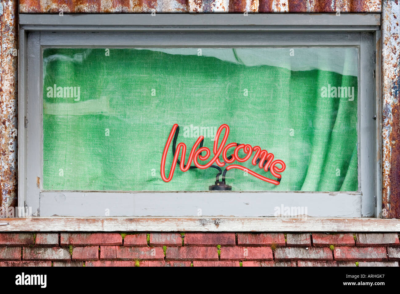 Neon Sign Window Frame Metal neon sign hi-res stock photography and images - Alamy