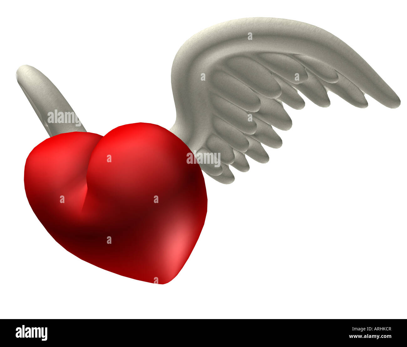 Heart with wings as a symbol of love Stock Photo